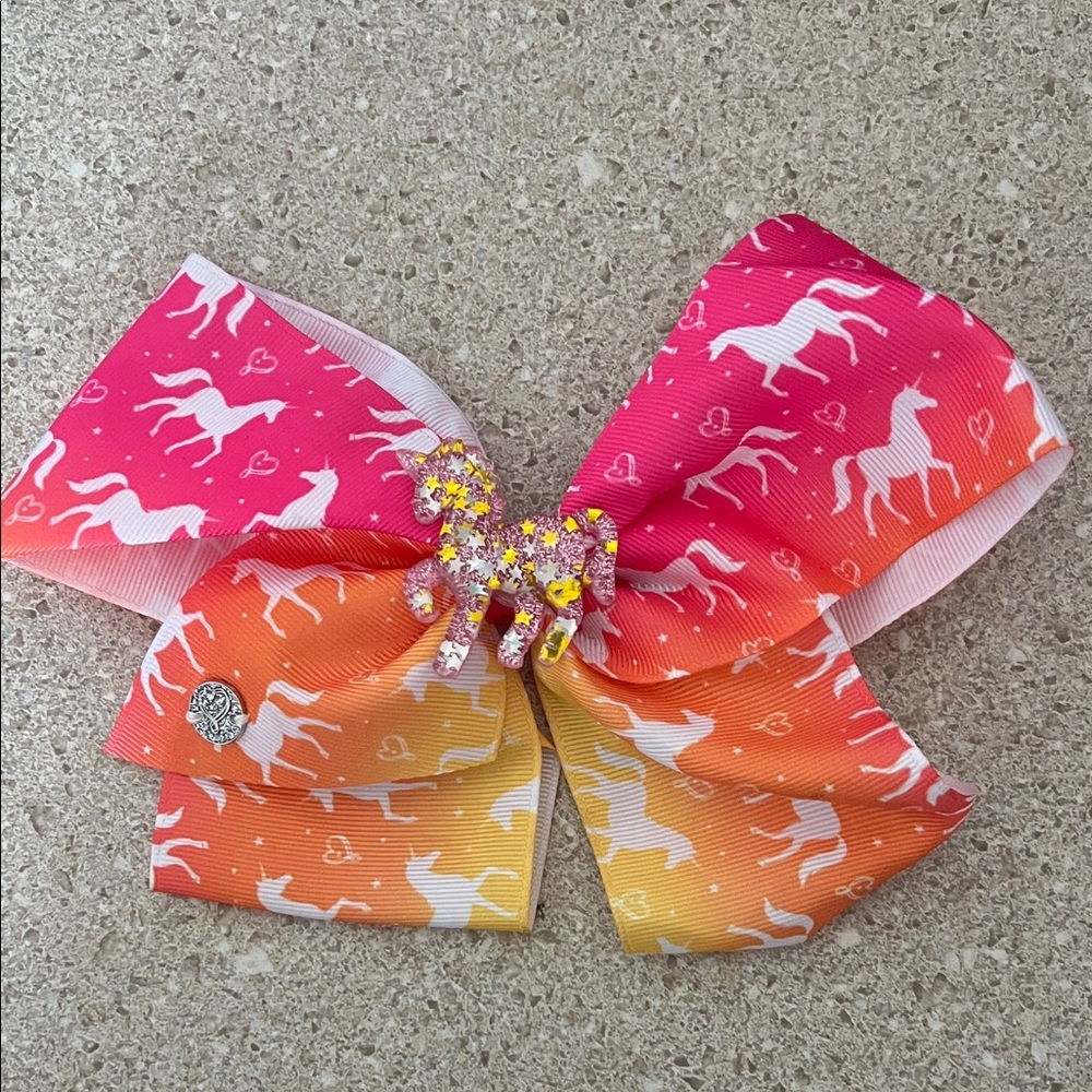 JoJo Siwa Pink and Orange Unicorn Hair Bow
